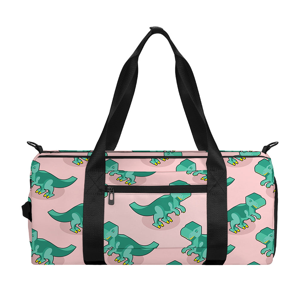 Isometric Tyrannosaurus Pattern Print Gym Bag