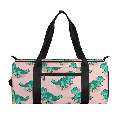Isometric Tyrannosaurus Pattern Print Gym Bag