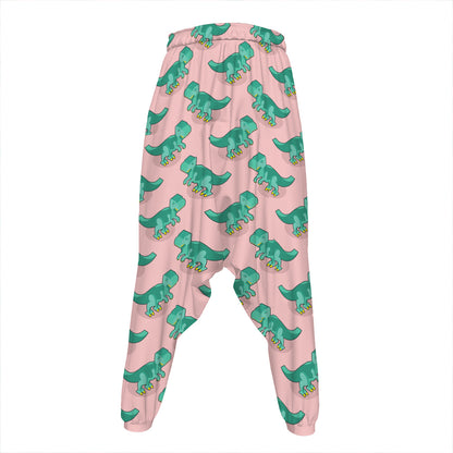 Isometric Tyrannosaurus Pattern Print Hammer Pants