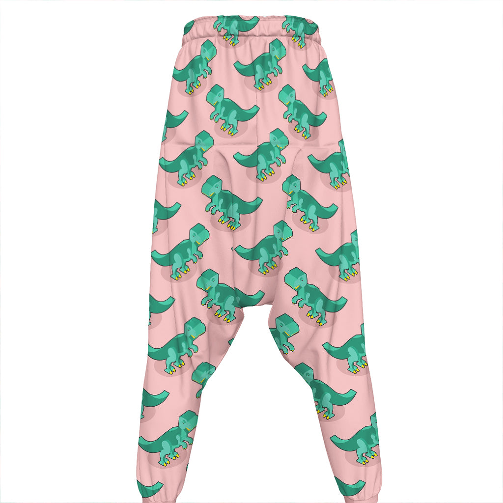 Isometric Tyrannosaurus Pattern Print Hammer Pants