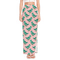 Isometric Tyrannosaurus Pattern Print High Slit Maxi Skirt