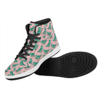 Isometric Tyrannosaurus Pattern Print High Top Leather Sneakers