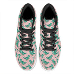 Isometric Tyrannosaurus Pattern Print High Top Leather Sneakers