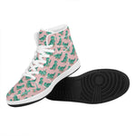 Isometric Tyrannosaurus Pattern Print High Top Leather Sneakers