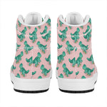 Isometric Tyrannosaurus Pattern Print High Top Leather Sneakers