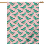 Isometric Tyrannosaurus Pattern Print House Flag