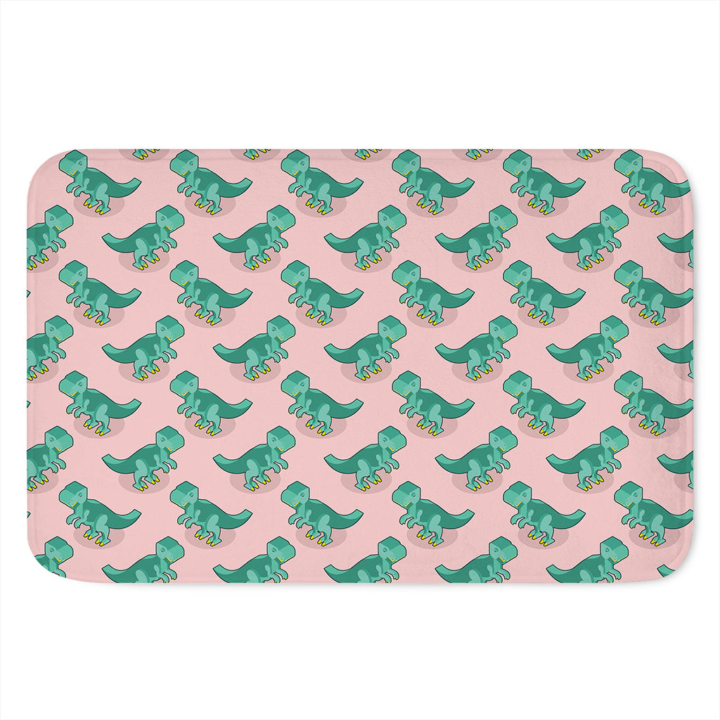 Isometric Tyrannosaurus Pattern Print Indoor Door Mat