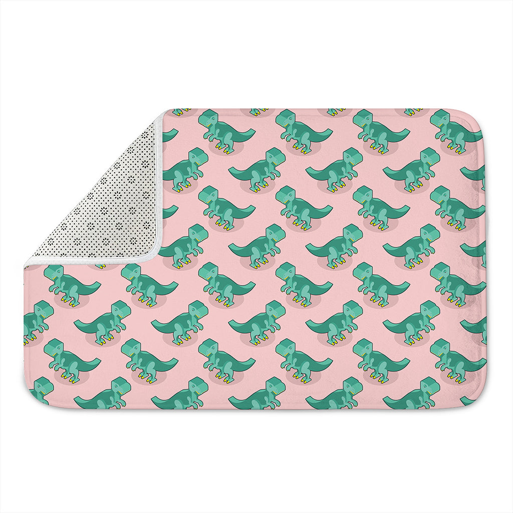 Isometric Tyrannosaurus Pattern Print Indoor Door Mat