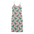 Isometric Tyrannosaurus Pattern Print Jersey Midi Cami Dress