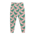 Isometric Tyrannosaurus Pattern Print Jogger Pants