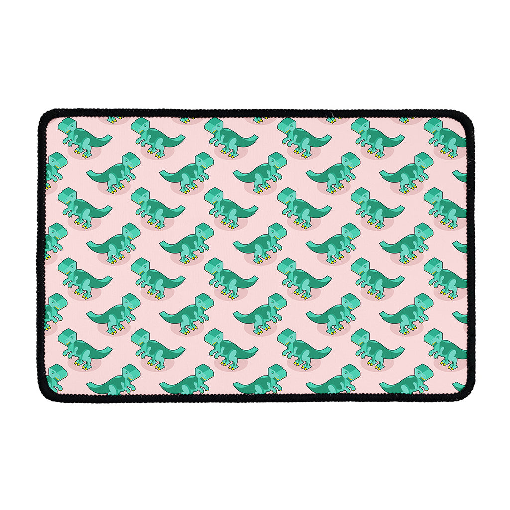 Isometric Tyrannosaurus Pattern Print Kitchen Mat