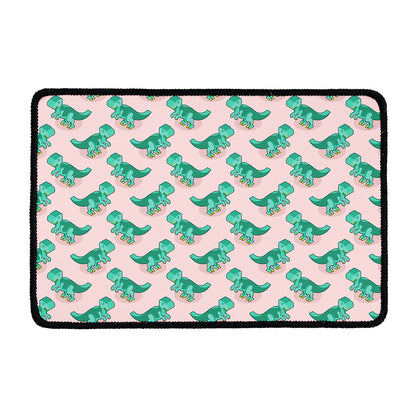 Isometric Tyrannosaurus Pattern Print Kitchen Mat