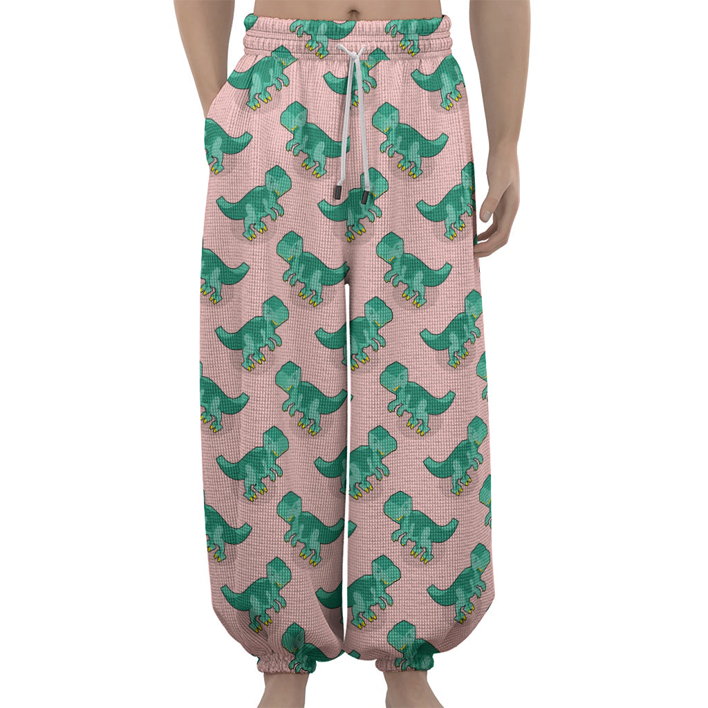Isometric Tyrannosaurus Pattern Print Lantern Pants