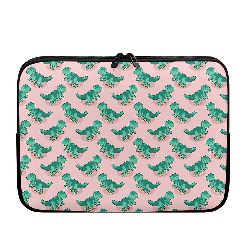 Isometric Tyrannosaurus Pattern Print Laptop Sleeve