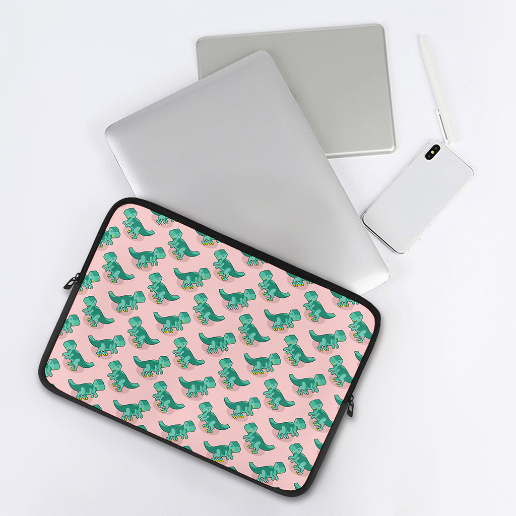 Isometric Tyrannosaurus Pattern Print Laptop Sleeve