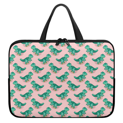 Isometric Tyrannosaurus Pattern Print Laptop Sleeve With Handle