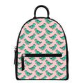 Isometric Tyrannosaurus Pattern Print Leather Backpack