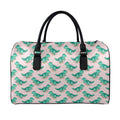 Isometric Tyrannosaurus Pattern Print Leather Duffel Bag