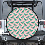 Isometric Tyrannosaurus Pattern Print Leather Spare Tire Cover