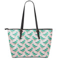 Isometric Tyrannosaurus Pattern Print Leather Tote Bag With Zipper