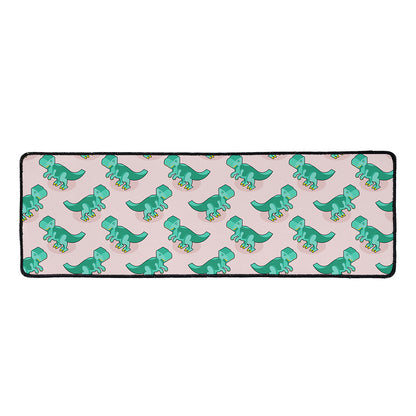 Isometric Tyrannosaurus Pattern Print Long Kitchen Mat
