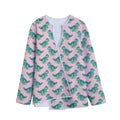 Isometric Tyrannosaurus Pattern Print Long Sleeve Short Coat