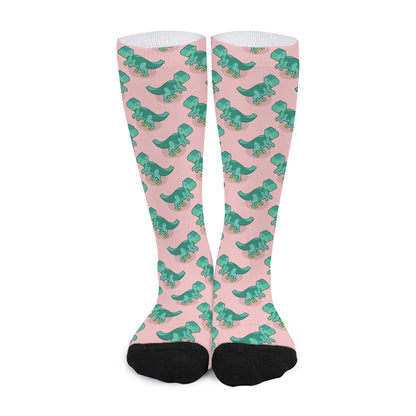 Isometric Tyrannosaurus Pattern Print Long Socks
