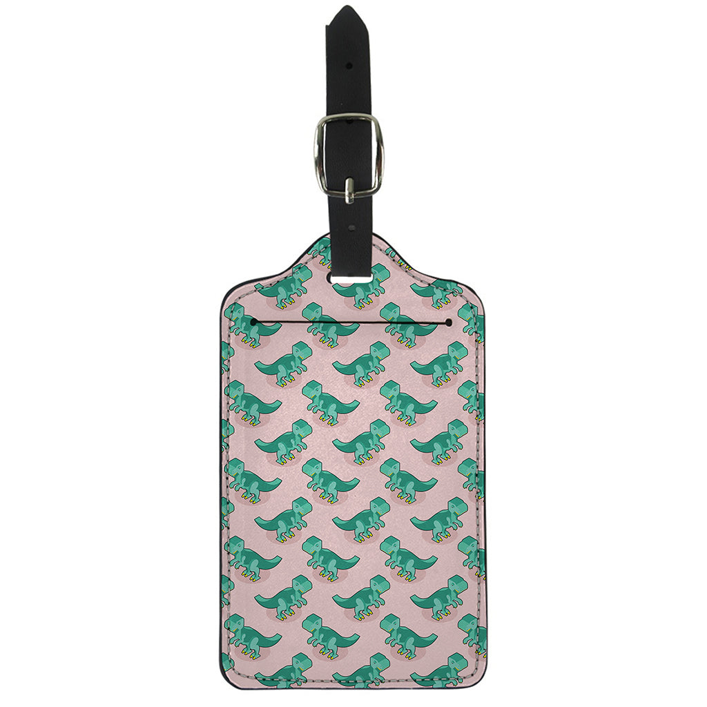 Isometric Tyrannosaurus Pattern Print Luggage Tag