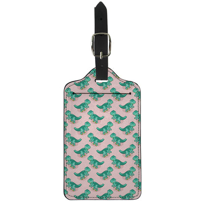 Isometric Tyrannosaurus Pattern Print Luggage Tag