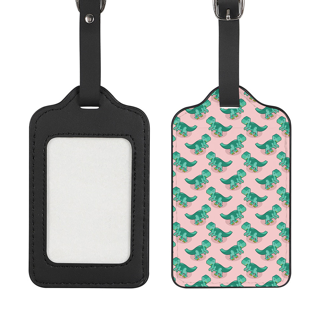 Isometric Tyrannosaurus Pattern Print Luggage Tag