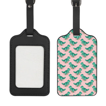 Isometric Tyrannosaurus Pattern Print Luggage Tag