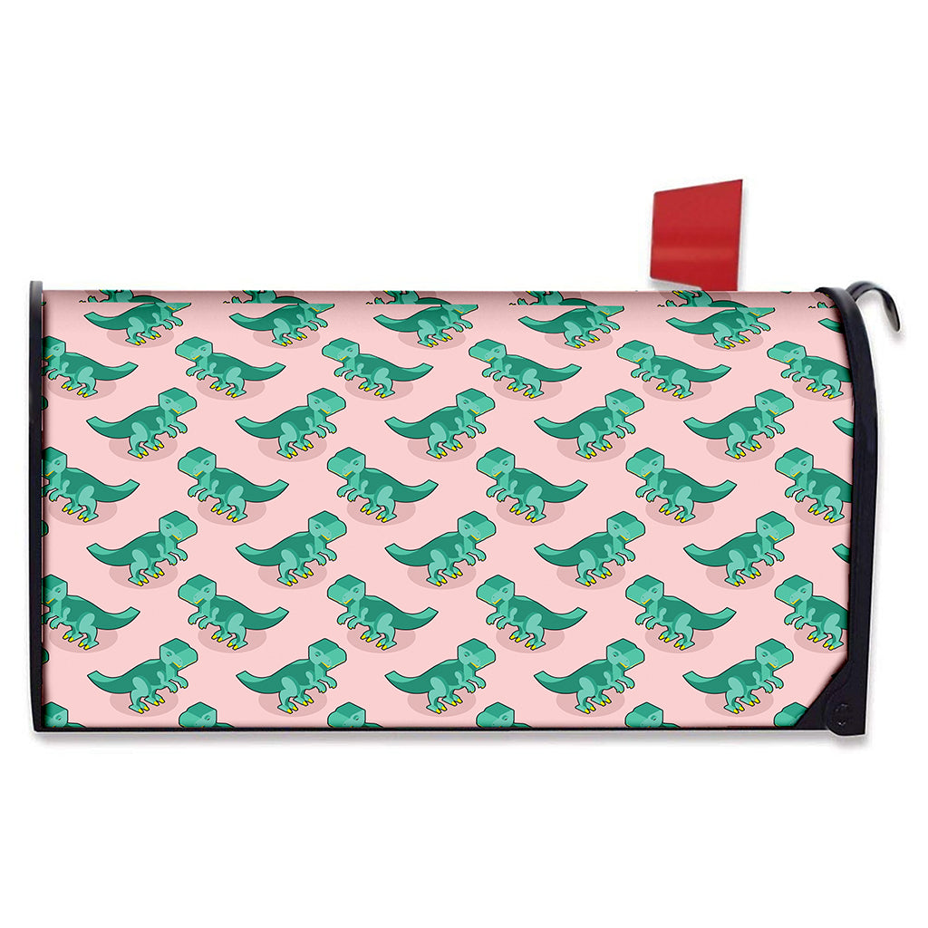 Isometric Tyrannosaurus Pattern Print Mailbox Cover