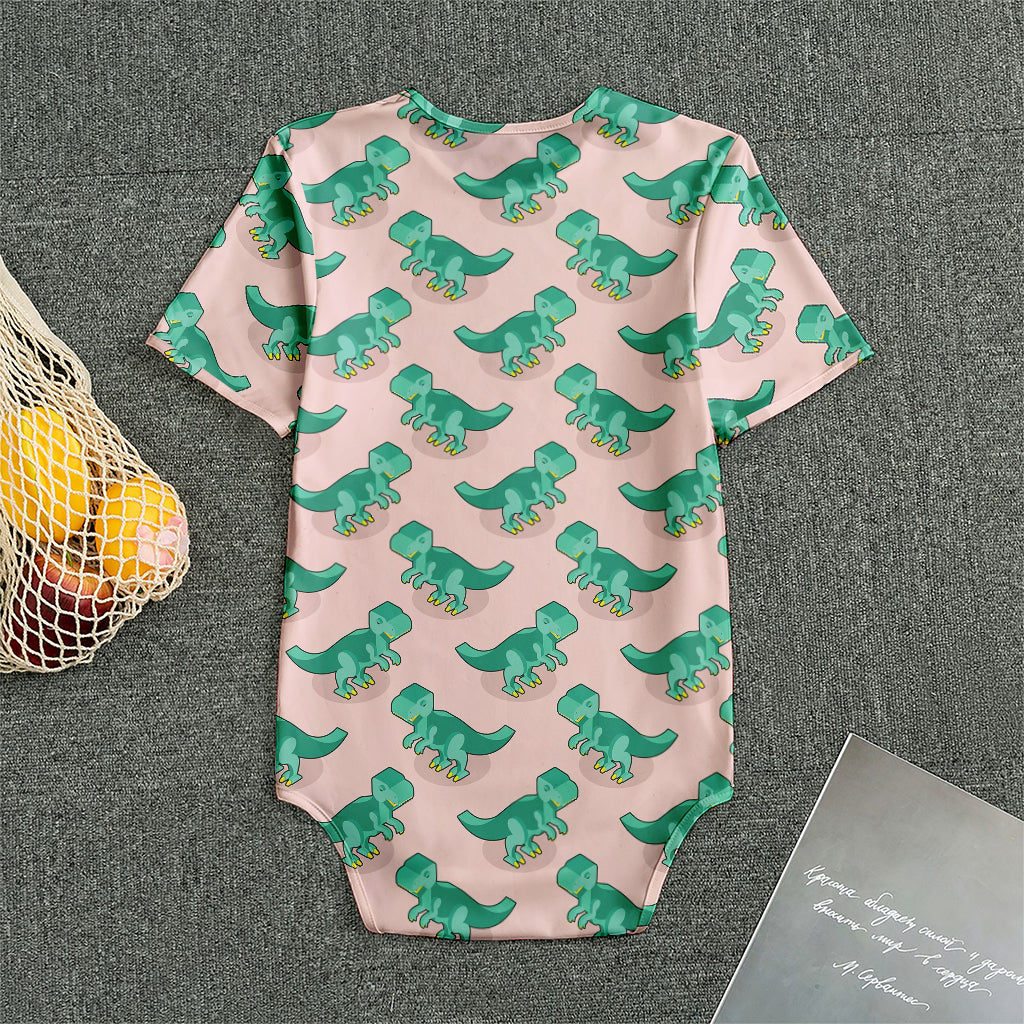 Isometric Tyrannosaurus Pattern Print Men's Bodysuit