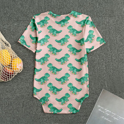 Isometric Tyrannosaurus Pattern Print Men's Bodysuit