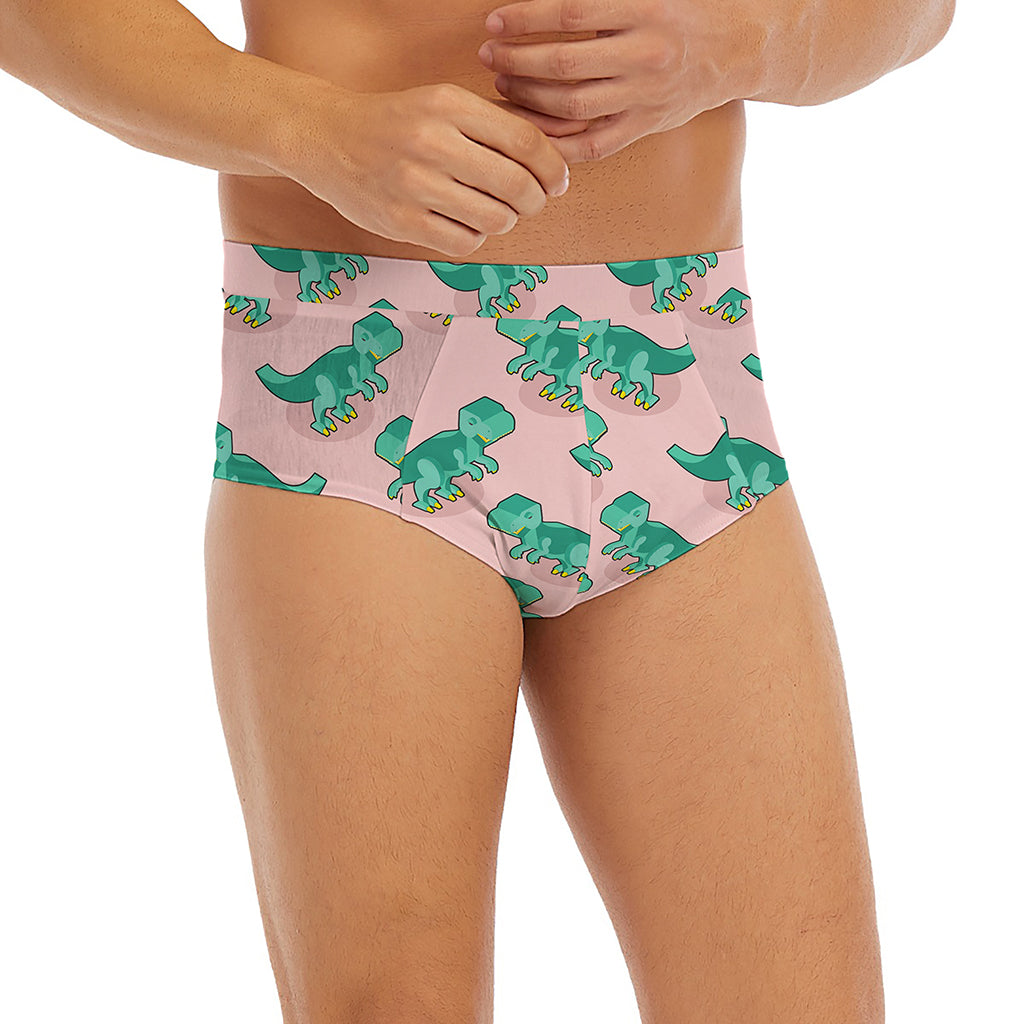 Isometric Tyrannosaurus Pattern Print Men's Briefs