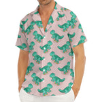 Isometric Tyrannosaurus Pattern Print Men's Deep V-Neck Shirt