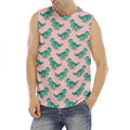 Isometric Tyrannosaurus Pattern Print Men's Fitness Tank Top