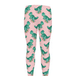 Isometric Tyrannosaurus Pattern Print Men's leggings