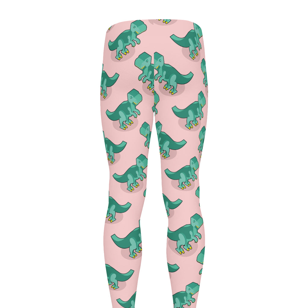 Isometric Tyrannosaurus Pattern Print Men's leggings