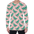 Isometric Tyrannosaurus Pattern Print Men's Long Sleeve T-Shirt