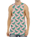Isometric Tyrannosaurus Pattern Print Men's Muscle Tank Top