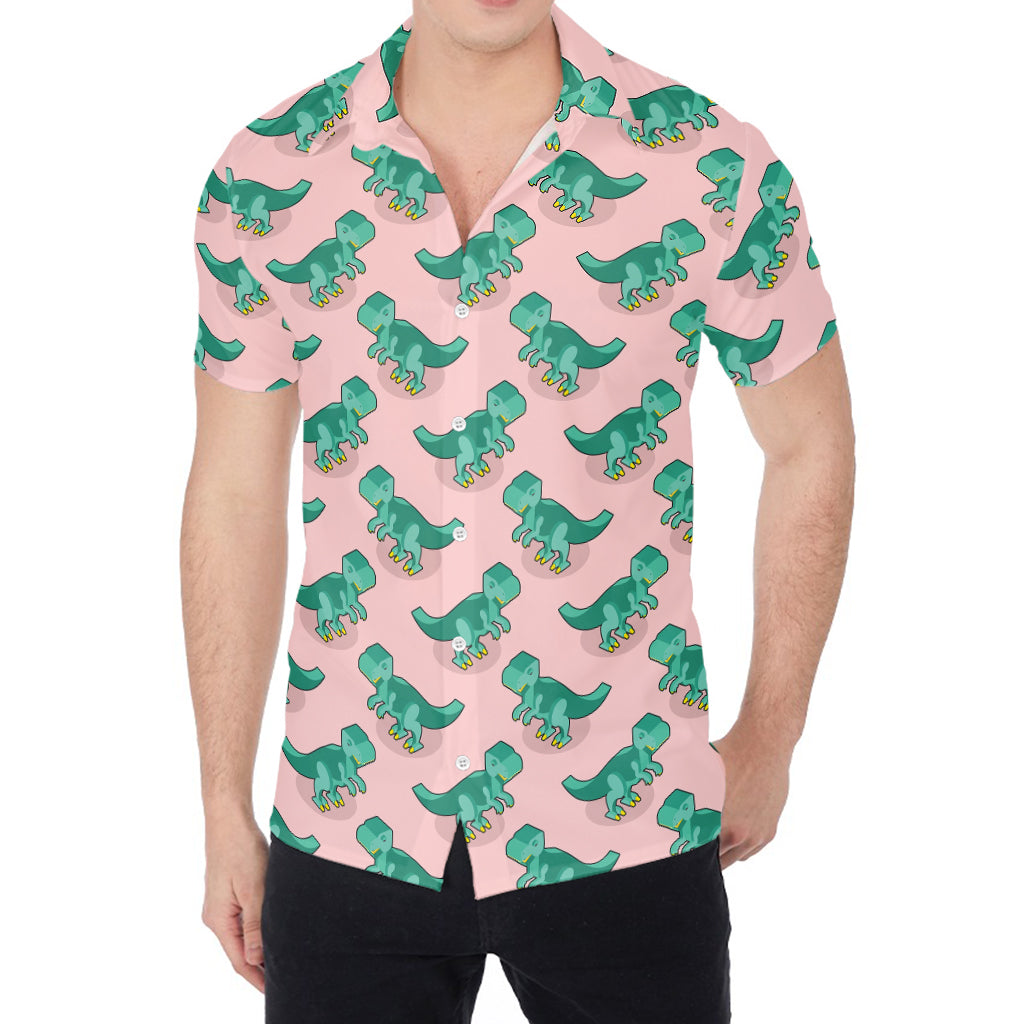 Isometric Tyrannosaurus Pattern Print Men's Shirt