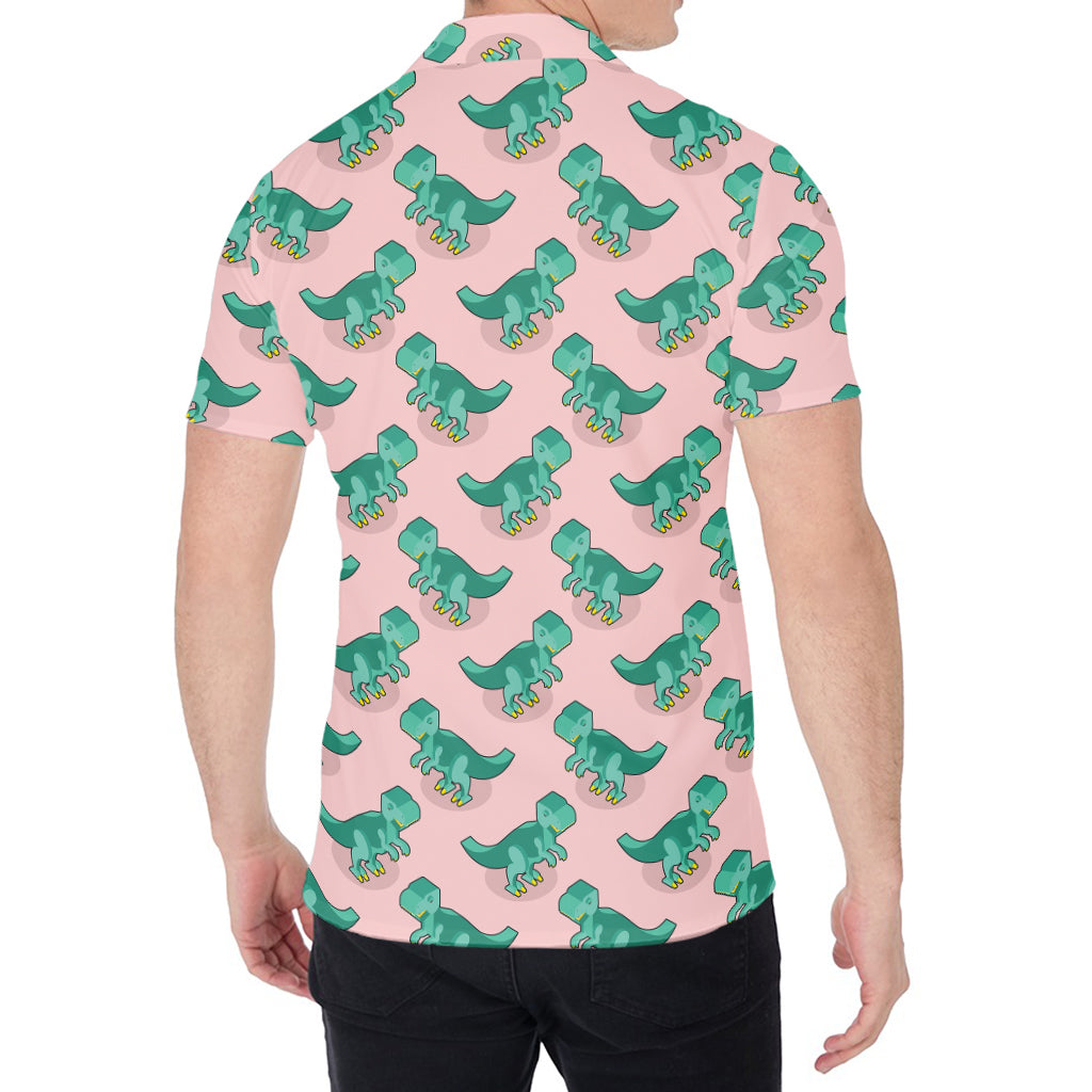Isometric Tyrannosaurus Pattern Print Men's Shirt