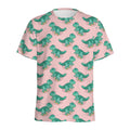 Isometric Tyrannosaurus Pattern Print Men's Athletic T-Shirt