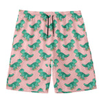 Isometric Tyrannosaurus Pattern Print Men's Swim Trunks