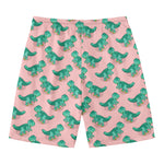 Isometric Tyrannosaurus Pattern Print Men's Swim Trunks