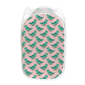 Isometric Tyrannosaurus Pattern Print Mesh Laundry Hamper