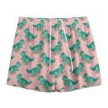Isometric Tyrannosaurus Pattern Print Mesh Shorts