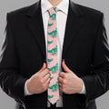 Isometric Tyrannosaurus Pattern Print Necktie