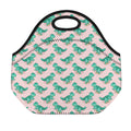 Isometric Tyrannosaurus Pattern Print Neoprene Lunch Bag
